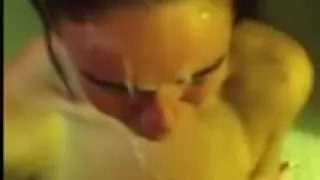 18YO fresh cutie gets cum douched