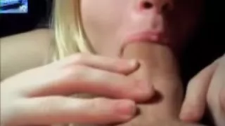 Busty teen sucking my long pecker