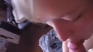 Busty teen sucking my big pecker