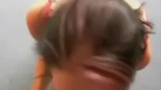 Teen sucks fat pecker in porn video