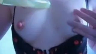 Oiling my perfect perky little tits