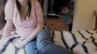 Blonde emo girl footjob and blowjob