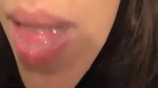 Beautiful french girl gives blowjob on the toilet