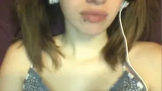 big and young mouth on webcam