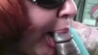 Facial from a big hard ebony pecker