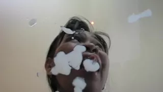 Pretty phillipinian brunette milf wife eat all husband sperm like a cream coffe