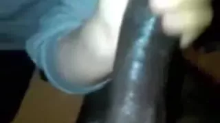 Black haired milf sucking cock POV