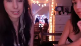 Hot lesbian teens kiss in porn video