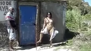 Wife flashing old guy