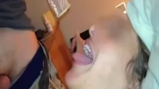 Wife eating black cum