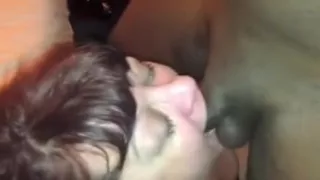 Wife gagging on Cock