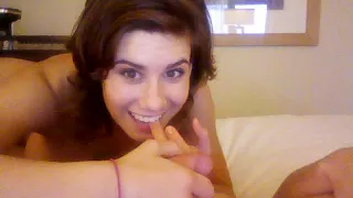 X-tra hot girlfriend blows on dick