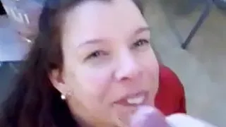 MILF taking a load of cum