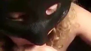 Masked wife cum in mouth home video
