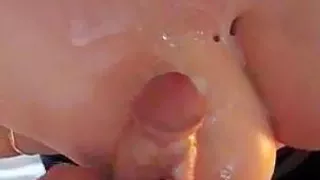 Cumshot on his girlfriend's tits
