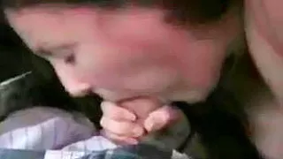 Cock sucker caught off guard