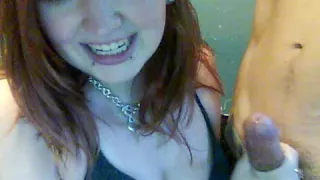 Emo Teen Sucks On Webcam