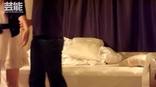 Innocent chick fools around at home