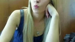 Blonde teen slut teases on a webcam