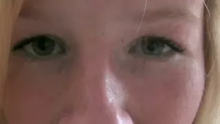 Hot blonde with big tits rides dildo