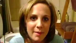 Amateur Whore swallowing a Glass of Semen