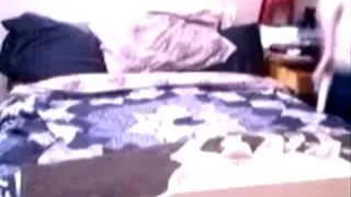 My kinky babe fingering on bed. Hidden cam