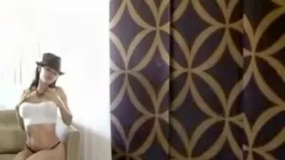 Nasty white babe in black hat