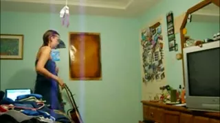 Teenie caught changing after shower