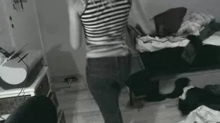 Hot blonde teen amateur stripping