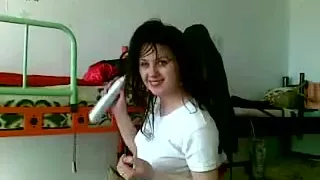 Romantic sexy students in a porno video