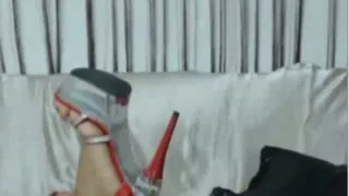 Hot webcam babe smokes a cigarette