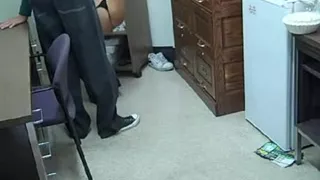 Busty office MILF gives me a blowjob