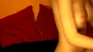 Pretty slim darksome brown fingering on web camera