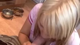 British Amateur Golden-Haired Sucks And Rides On Top