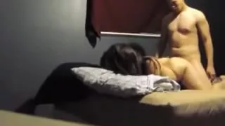 Chick Hispanic angel drilled by white guy in home made sex tape