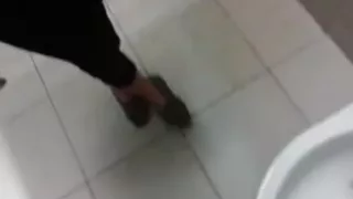 Redhead beauty sucking ding-dong in public baths