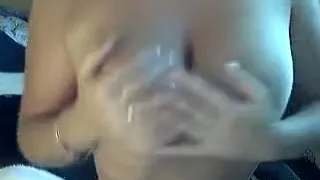 Busty hottie masturbates hairless bawdy cleft on web camera