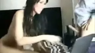 Sexy brunette hair hair enjoys hard weenie while chatting