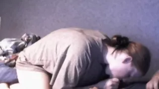 Teen redhead milks bone and swallows