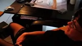 wife watching porn and masturbating.