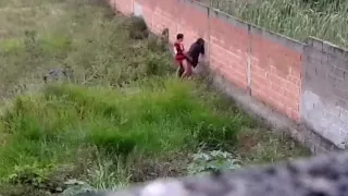 Teen couple caught fucking outside