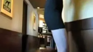 Mature hottie shows pussy in public