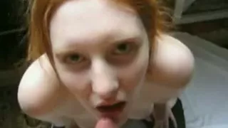 girlfriend  gets covered in cum after blowjob