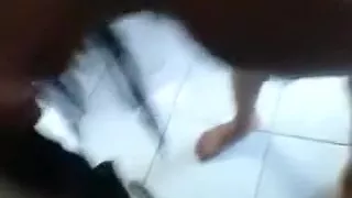 Immodest Latin Honey Girlfriend Sucks Weenie In Bathroom