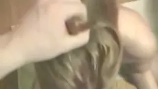 Real non-professional angel gets blasted in the face with some hot semen