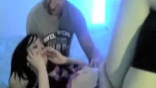 2 lads fuck one worthy looking dark brown in various poses on cam