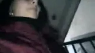 Bitch doing oral-stimulation at an entrance