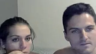 Hot non-professional couple on web camera incl. facial