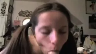 Cute Pigtail Legal Age Teenager Deepthroats