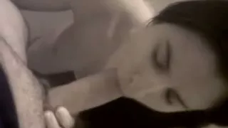 Naughty girlfriend giving head till cum